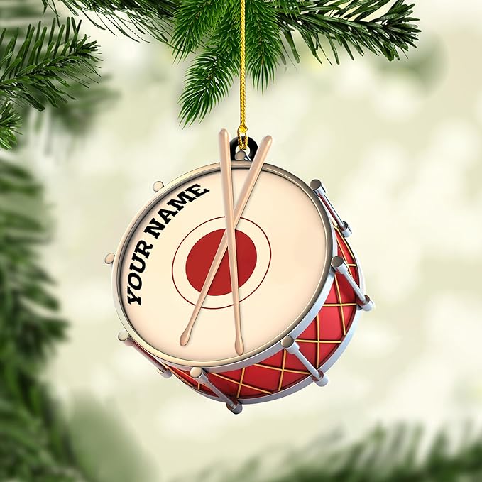 Custom Drum Set Ornament - Acrylic Christmas Gift for Drummers & Music Lovers LL9