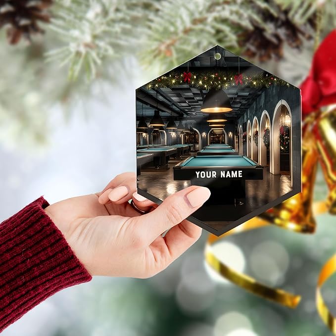 Personalized Billiards Ornament 2025, Billiards Christmas Ornaments N03