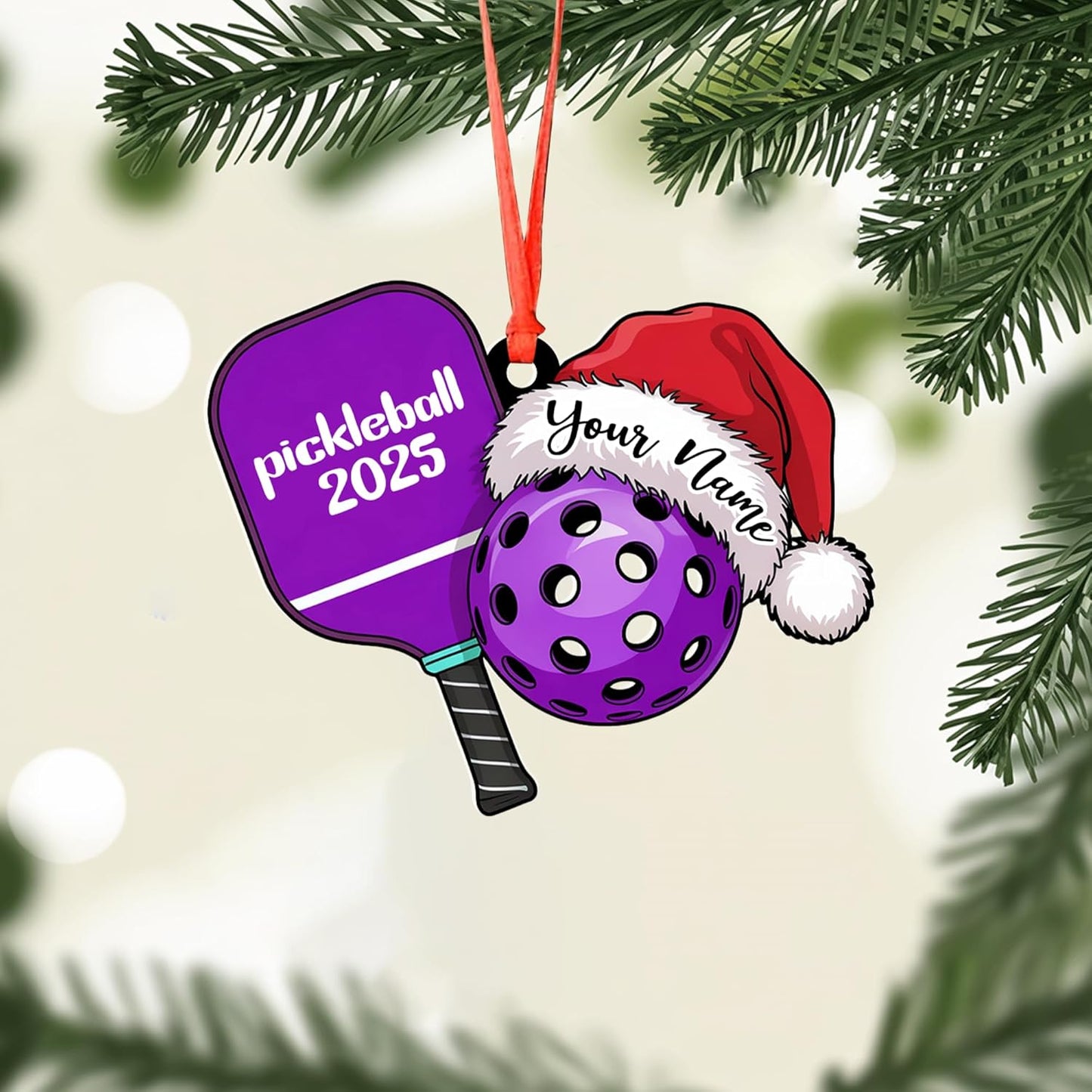 Personalized Pickleball Ornament – Custom Name & Year Paddle and Ball Christmas Ornament 7