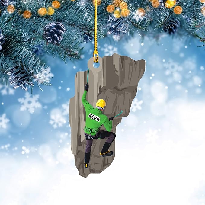 Personalized Rock Climber Christmas Gift for Mountaineers - Climbing Ornament LL30