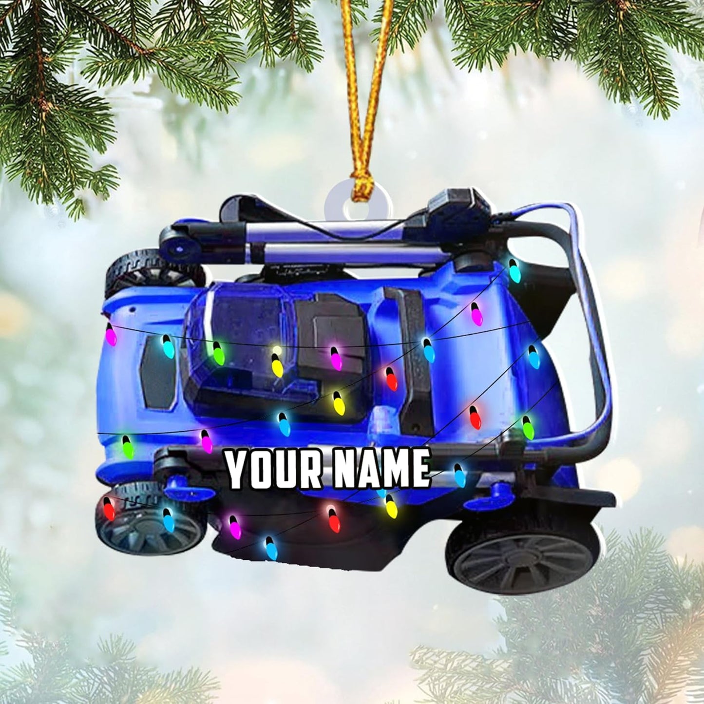 Personalized Lawn Mower Christmas Ornament | Custom Lawn Care Holiday Tree Decoration for Gardeners & Landscapers TG107