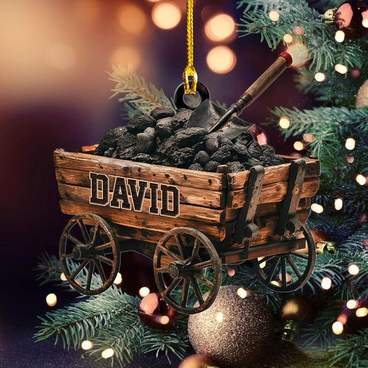 Custom Coal Miner Christmas Ornament – Personalized Name Decor Cmn5