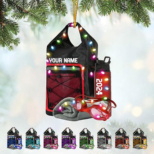 Personalized Swimming Ornament - Custom Swimmer Christmas Gift for Boys, Girls & Pool Lovers LL15