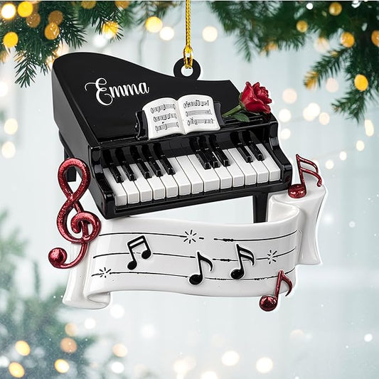 Custom Music Instrument Christmas Gift - Piano Ornament for Piano Lovers LL12