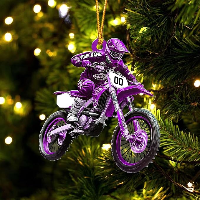 Personalized Dirt Bike Christmas Ornaments 2025 Custom Motocross Ornament Dirt bike Christmas Ornament N11