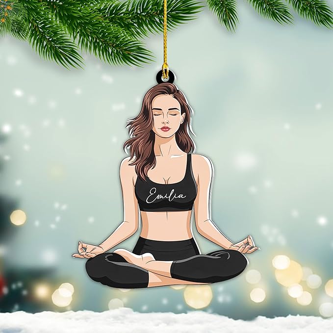 Personalized Yoga Lovers Ornament - Custom Yoga Christmas Decoration Gift LL13