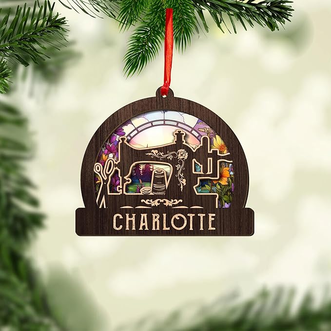 Custom Sewing Machine Ornament - Christmas Ornament Gift for Sewing Lovers LL34