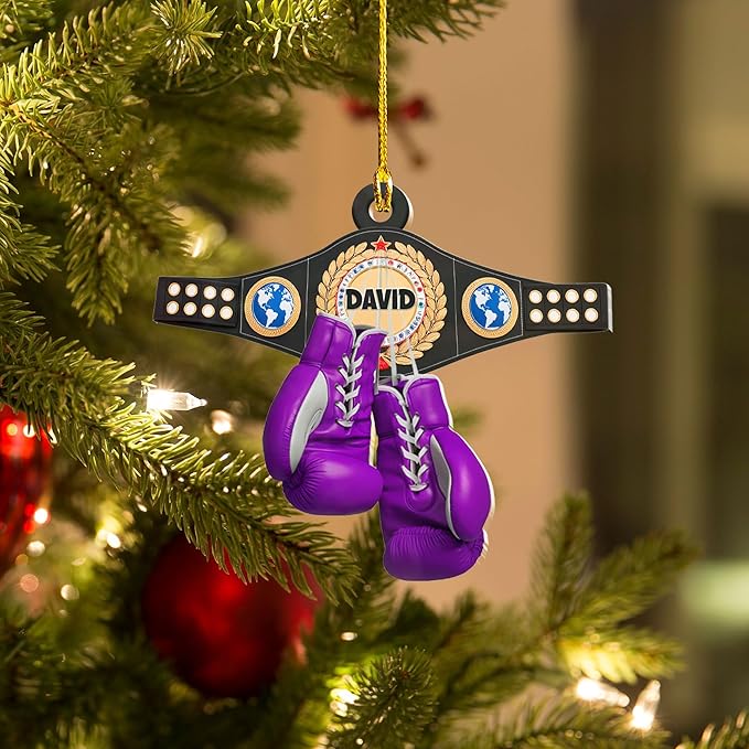 Personalized Boxing Gloves Christmas Ornament - Custom Name Boxing Ornament Gift LL31