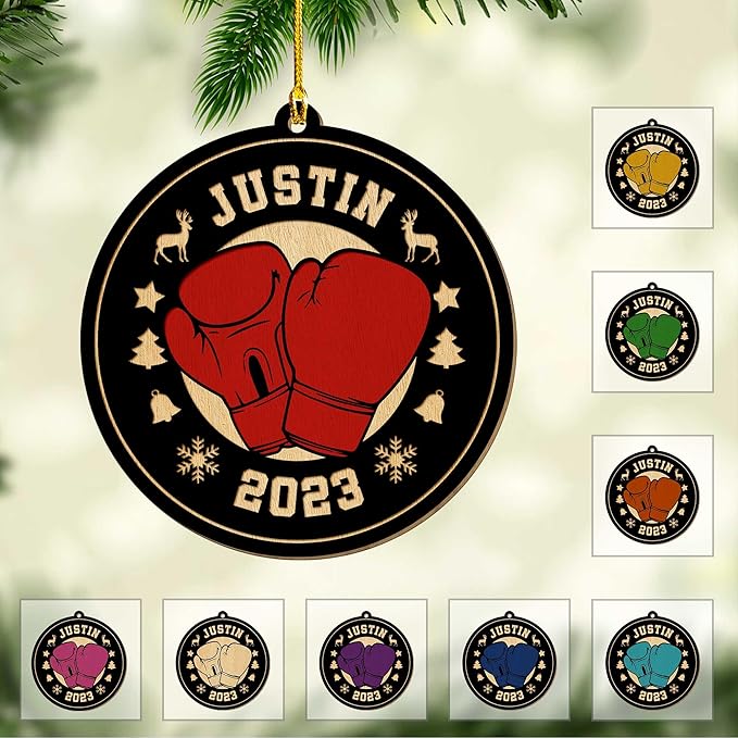 Personalized Boxing Gloves Christmas Ornament - Boxing Ornament Gift LL10