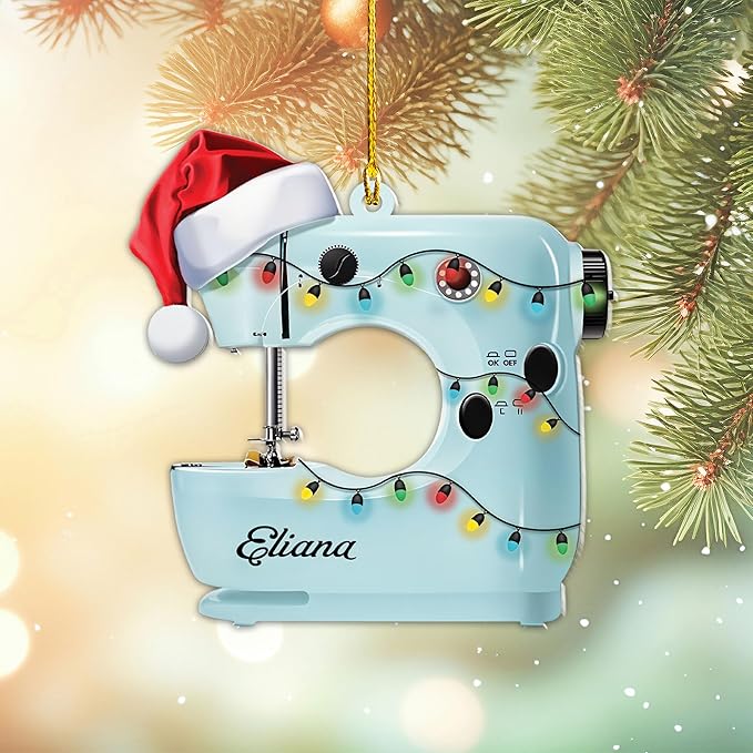 Custom Sewing Machine Ornament - Christmas Ornament Gift for Sewing Lovers LL26