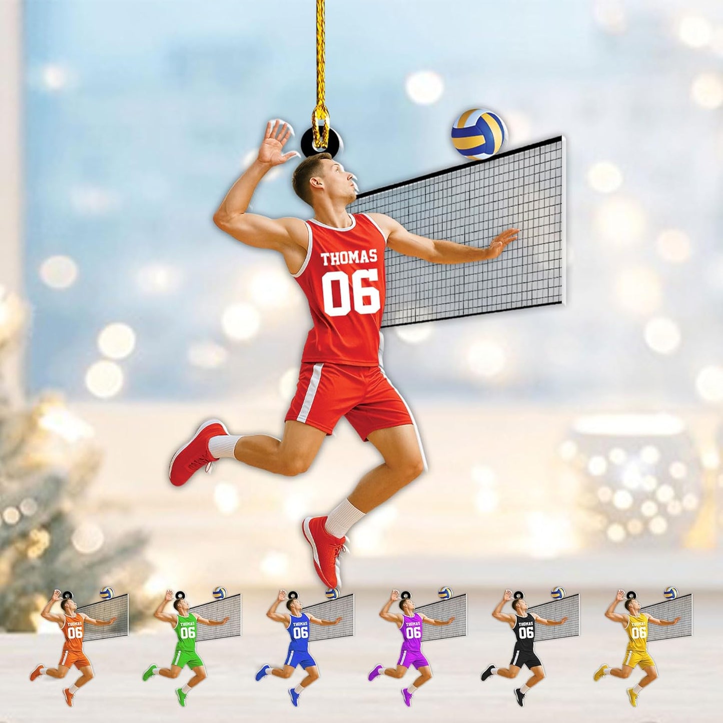 Custom Name Volleyball Christmas Ornament – Personalized Acrylic Ornament, Team Sports Holiday Decor, Volleyball Player Gift, Custom Xmas Keepsake TV13