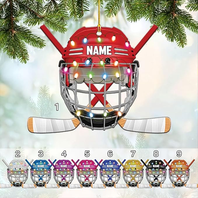 Personalized ice Hockey Ornament N32