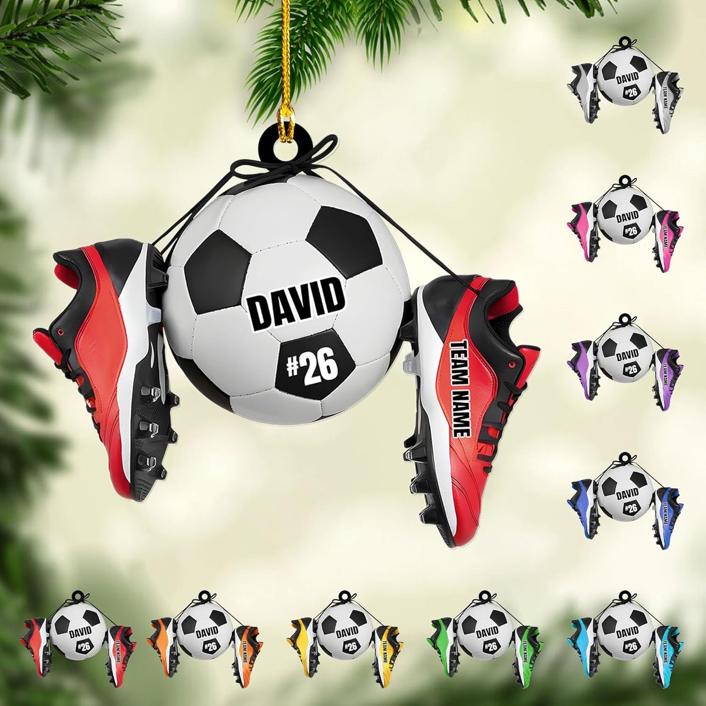 Custom Soccer Christmas Ornament Gift for Soccer Player Christmas Decor Tree Ornament  C13