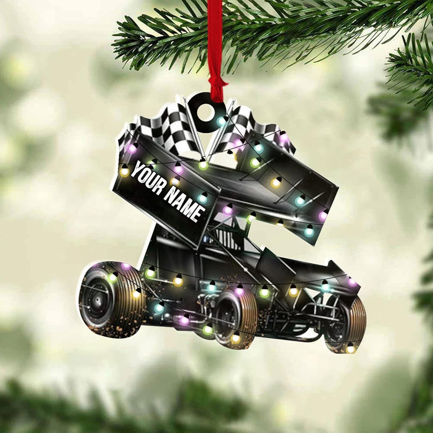 Personalized Hot Rod Ornament – Custom Engine Acrylic Christmas Ornament, Automotive Gift for Mechanics and Drivers TDR14
