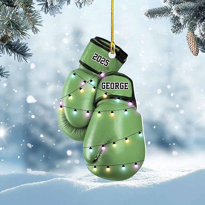 Personalized Boxing Gloves Christmas Ornament - Custom Name Boxing Ornament Gift LL37