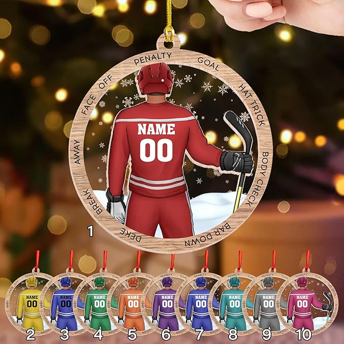 Custom ice Hockey Ornament N42