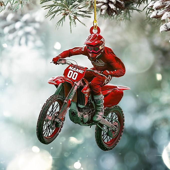 Personalized Dirt Bike Christmas Ornaments 2025 Custom Motocross Ornament Dirt bike Christmas Ornament N10