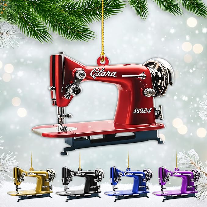 Custom Sewing Machine Ornament - Christmas Ornament Gift for Sewing Lovers LL22