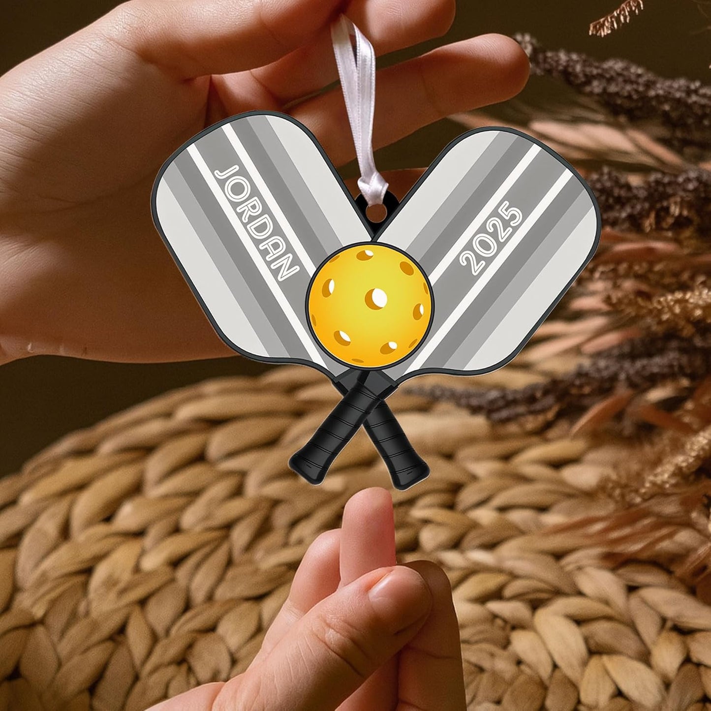 Personalized Pickleball Ornament – Custom Name & Year Paddle and Ball Christmas Ornament 6