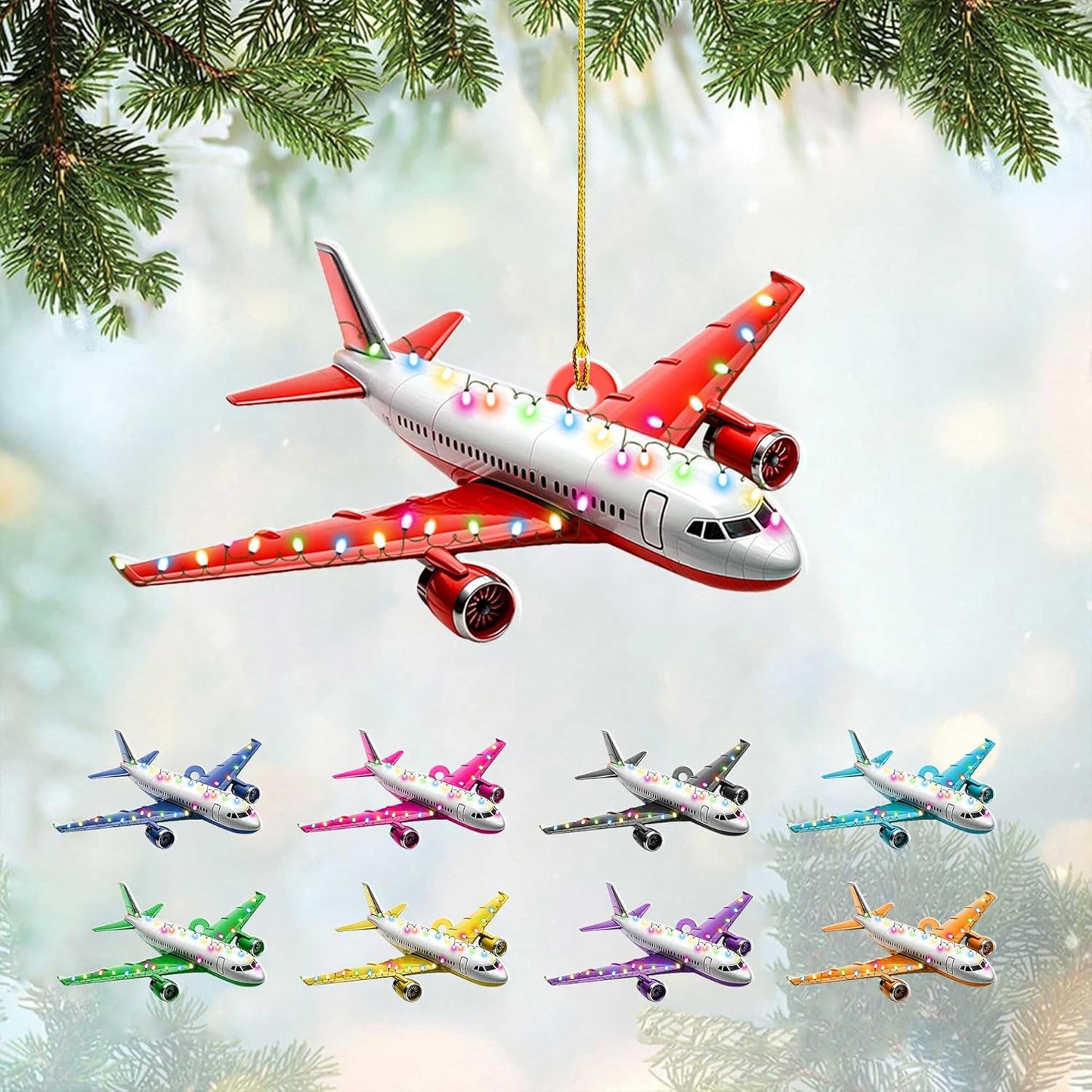 Personalized Airplane Pilot Christmas Ornament Style 6