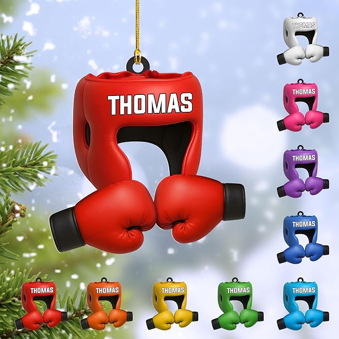 Personalized Boxing Gloves Christmas Ornament - Custom Name Boxing Ornament Gift LL25
