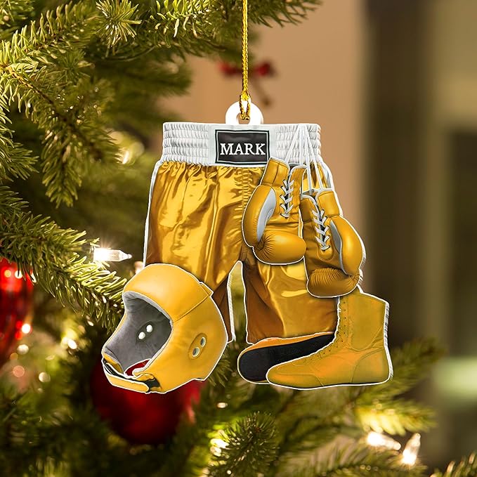 Personalized Boxing Gloves Christmas Ornament - Custom Name Boxing Ornament Gift LL35