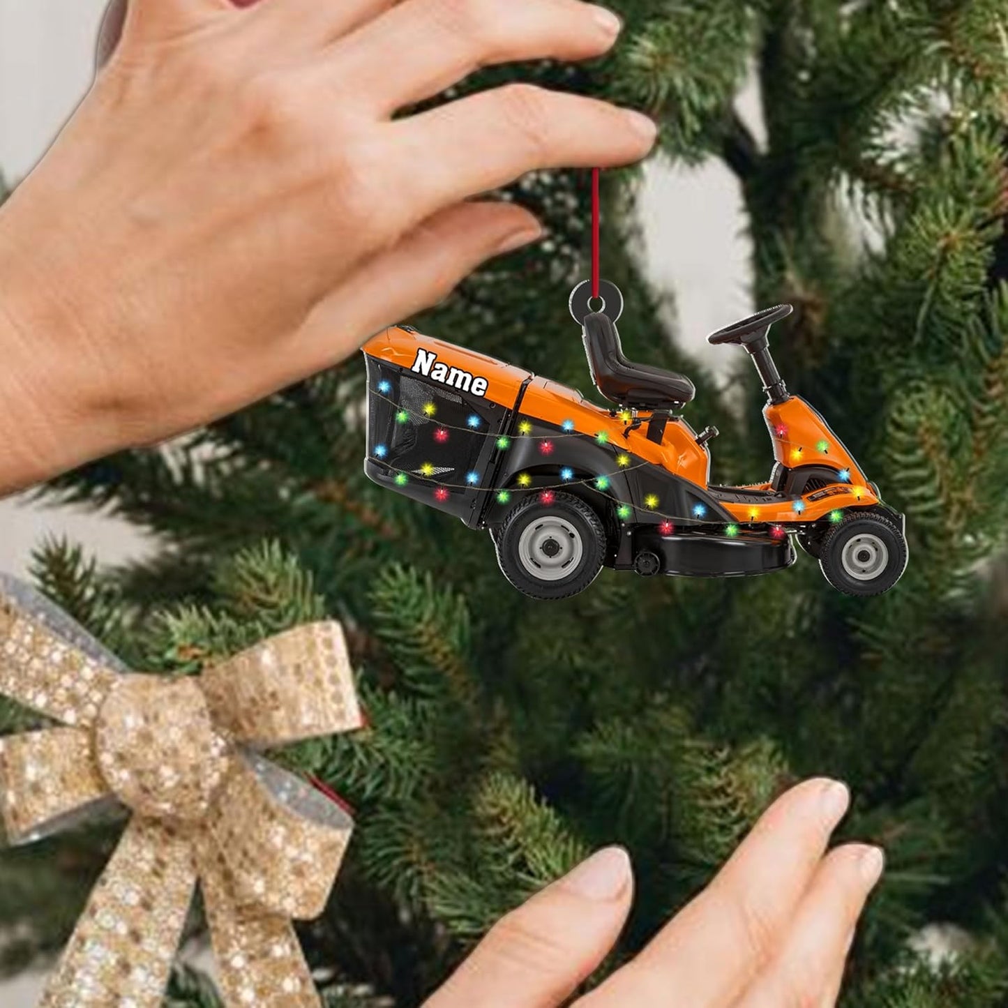 Personalized Lawn Mower Christmas Ornament | Custom Lawn Care Holiday Tree Decoration for Gardeners & Landscapers TG100