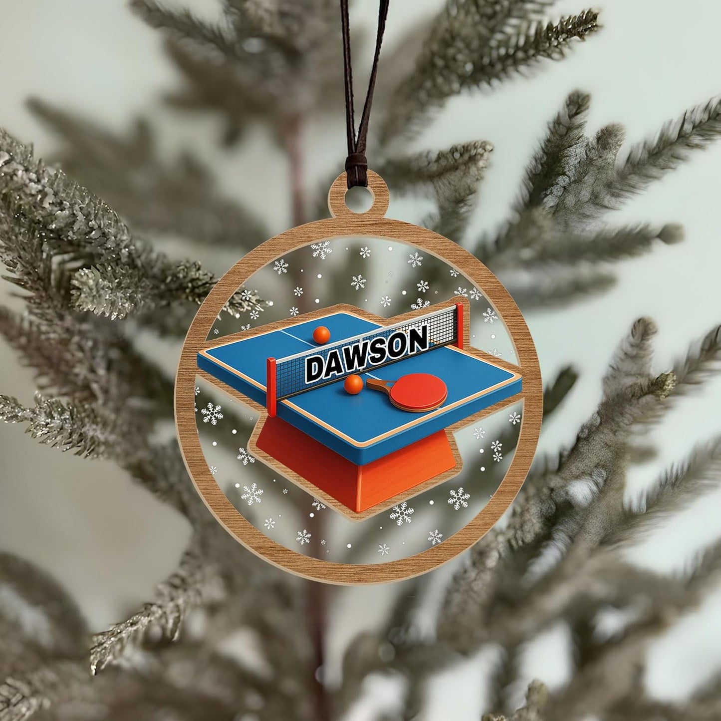 Custom Name Table Tennis Christmas Ornament – Personalized Acrylic Ping Pong Player Gift, Sport-Themed Holiday Decoration TT17