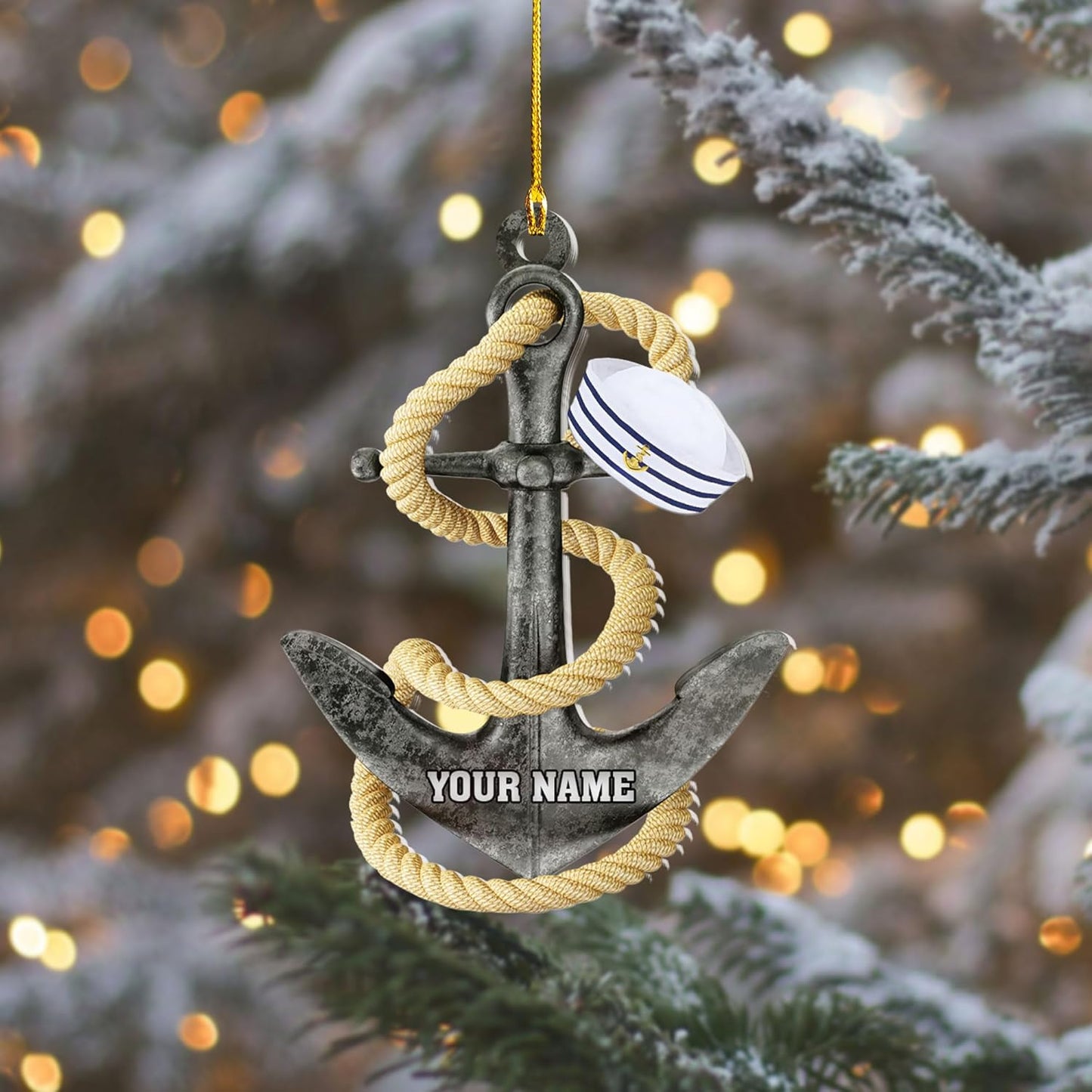 Custom Name Sailor Ornament – Personalized Captain Acrylic Sailing Ornament, Nautical Christmas Tree Decoration for Navy Lovers TS35