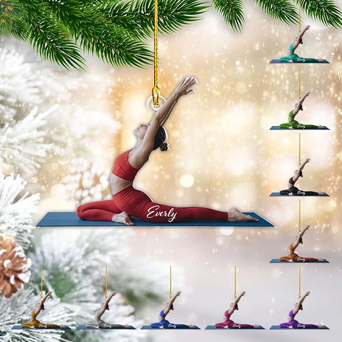 Personalized Yoga Lovers Ornament - Custom Yoga Christmas Decoration Gift LL9
