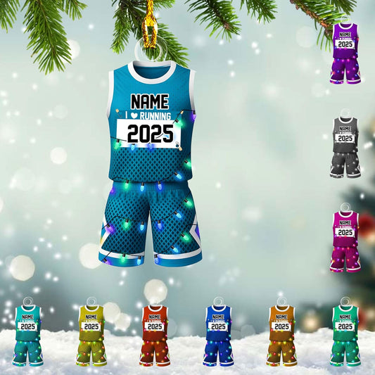 Custom Name Marathon Ornament – Personalized Acrylic Running Gift, Unique Sport Holiday Keepsake TM13