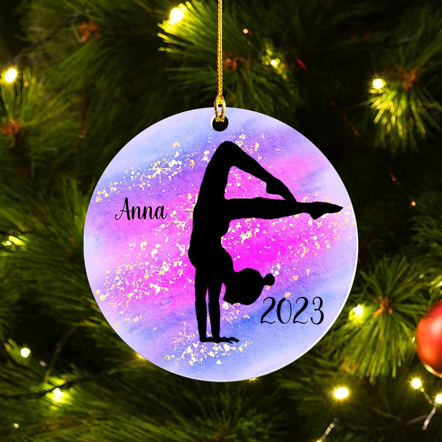 Personalized Name Gymnastics Ornament 2025, Girl Gymnast Ornaments  for Xmas C13