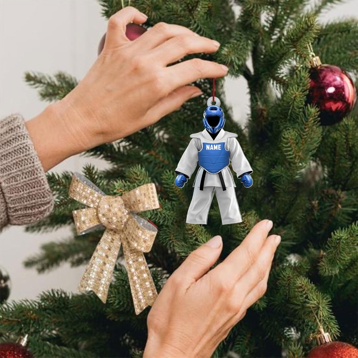Custom Karate Christmas Ornament – Taekwondo & Jiu Jitsu Gift Krt17