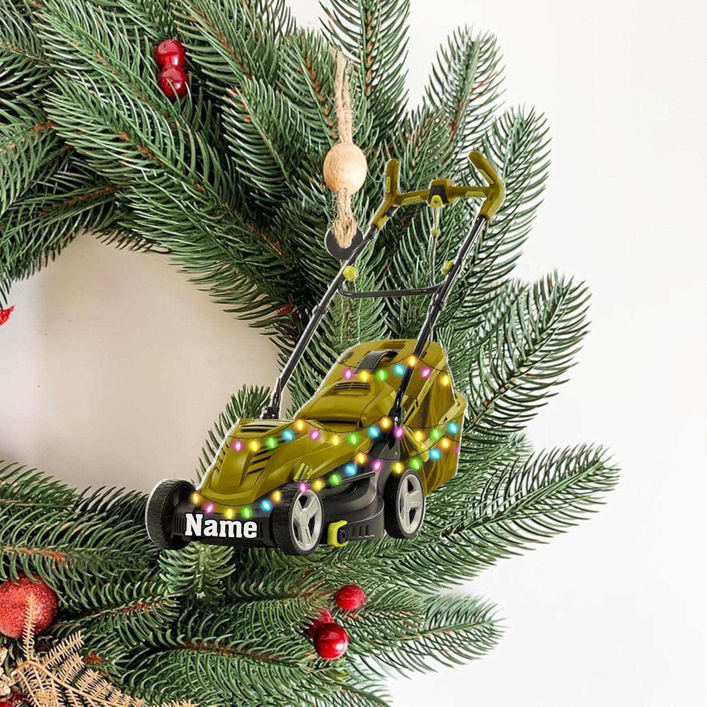 Personalized Lawn Mower Christmas Ornament | Custom Lawn Care Holiday Tree Decoration for Gardeners & Landscapers TG95