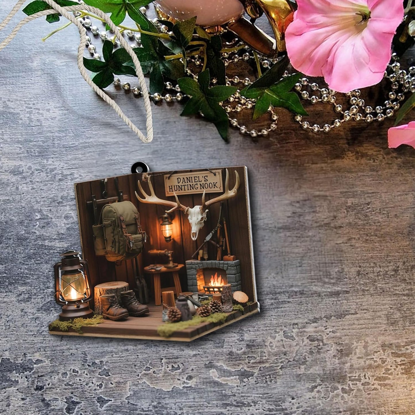 Personalized Hunting Ornament, Hunter Christmas Acrylic Ornament 2025 T07