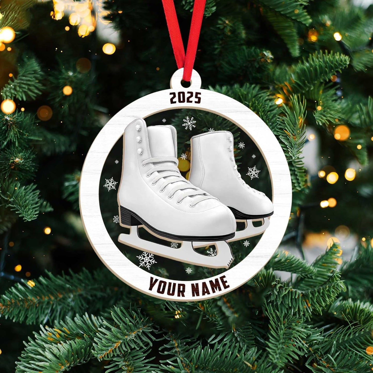 Personalized Ice Skating Christmas Ornament N05