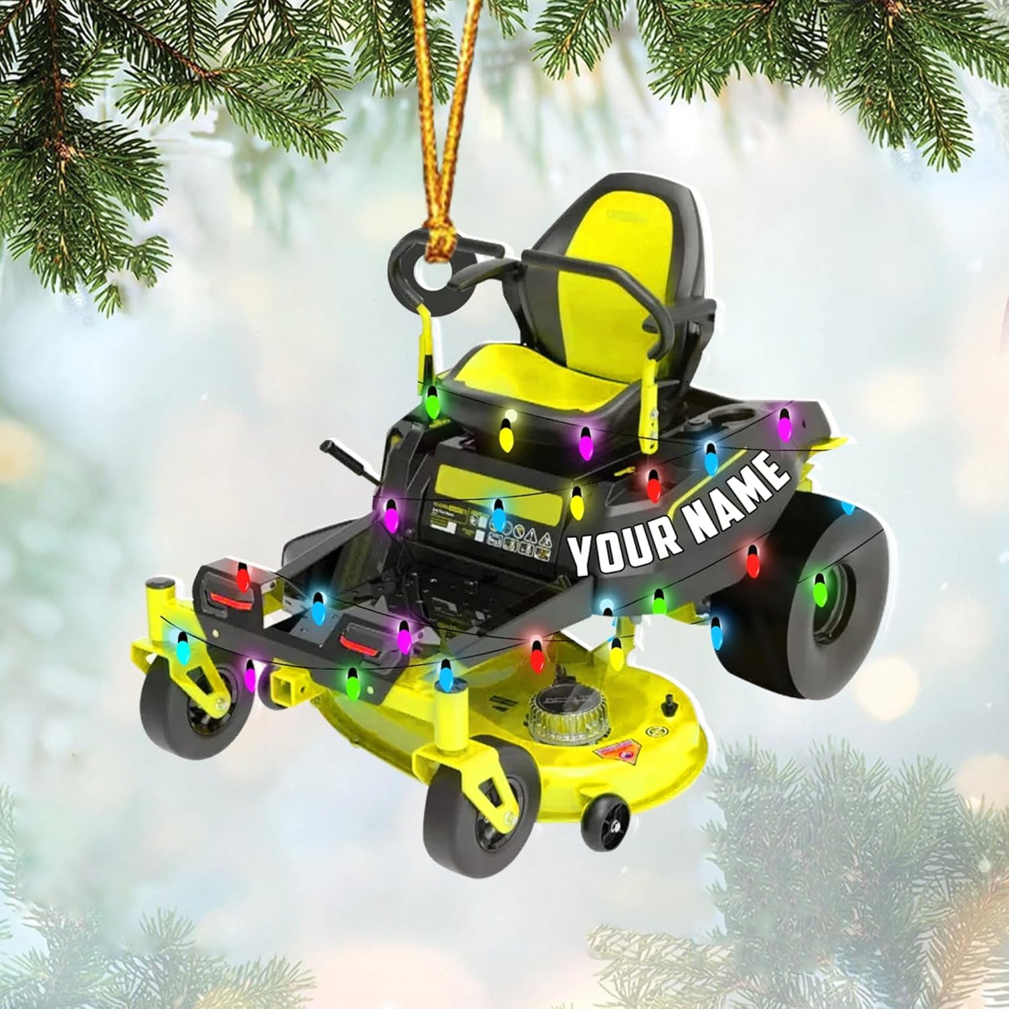 Personalized Lawn Mower Christmas Ornament | Custom Lawn Care Holiday Tree Decoration for Gardeners & Landscapers TG112