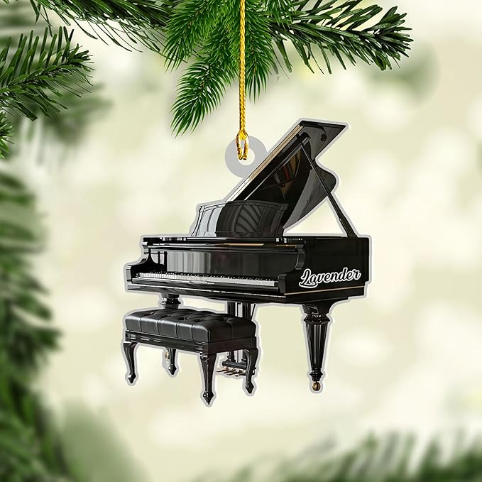 Customized Piano Ornament - Music Instrument Christmas Gift for Piano Lovers LL34