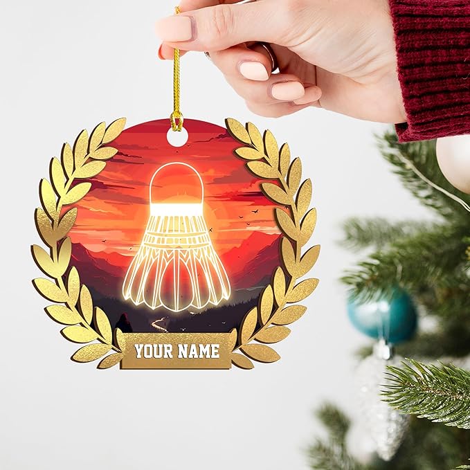 Personalized Badminton Ornament, Custom Christmas Gift for Players, Sports Lovers LL8