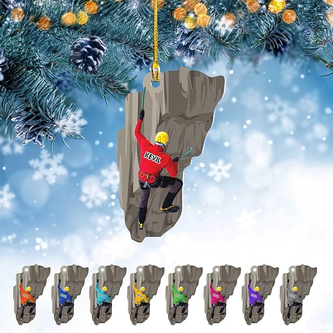 Personalized Rock Climber Christmas Gift for Mountaineers - Climbing Ornament LL30
