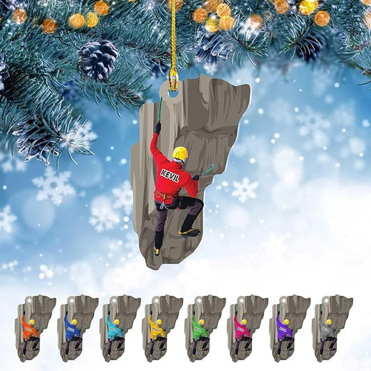Personalized Rock Climber Christmas Gift for Mountaineers - Climbing Ornament LL30