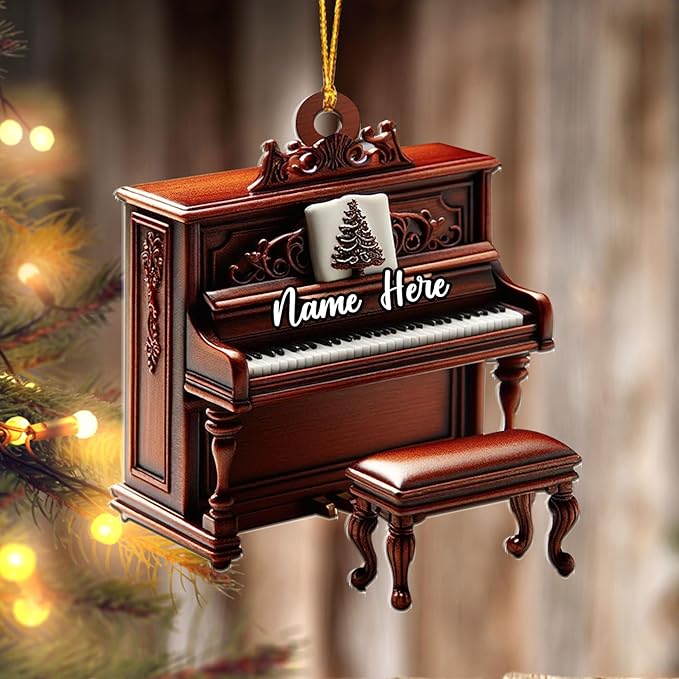 Customized Piano Ornament - Music Instrument Christmas Gift for Piano Lovers LL54