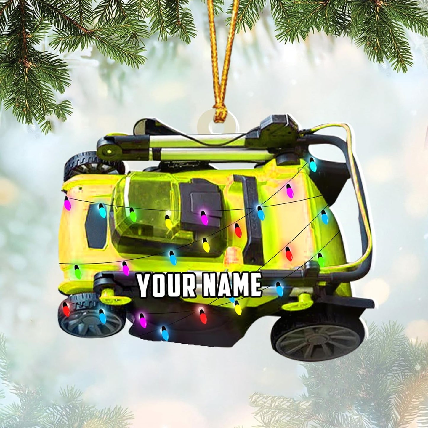 Personalized Lawn Mower Christmas Ornament | Custom Lawn Care Holiday Tree Decoration for Gardeners & Landscapers TG107