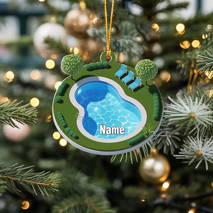 Custom Swimming Ornament - Swimmer Christmas Gift for Boys, Girls & Pool Lovers LL19