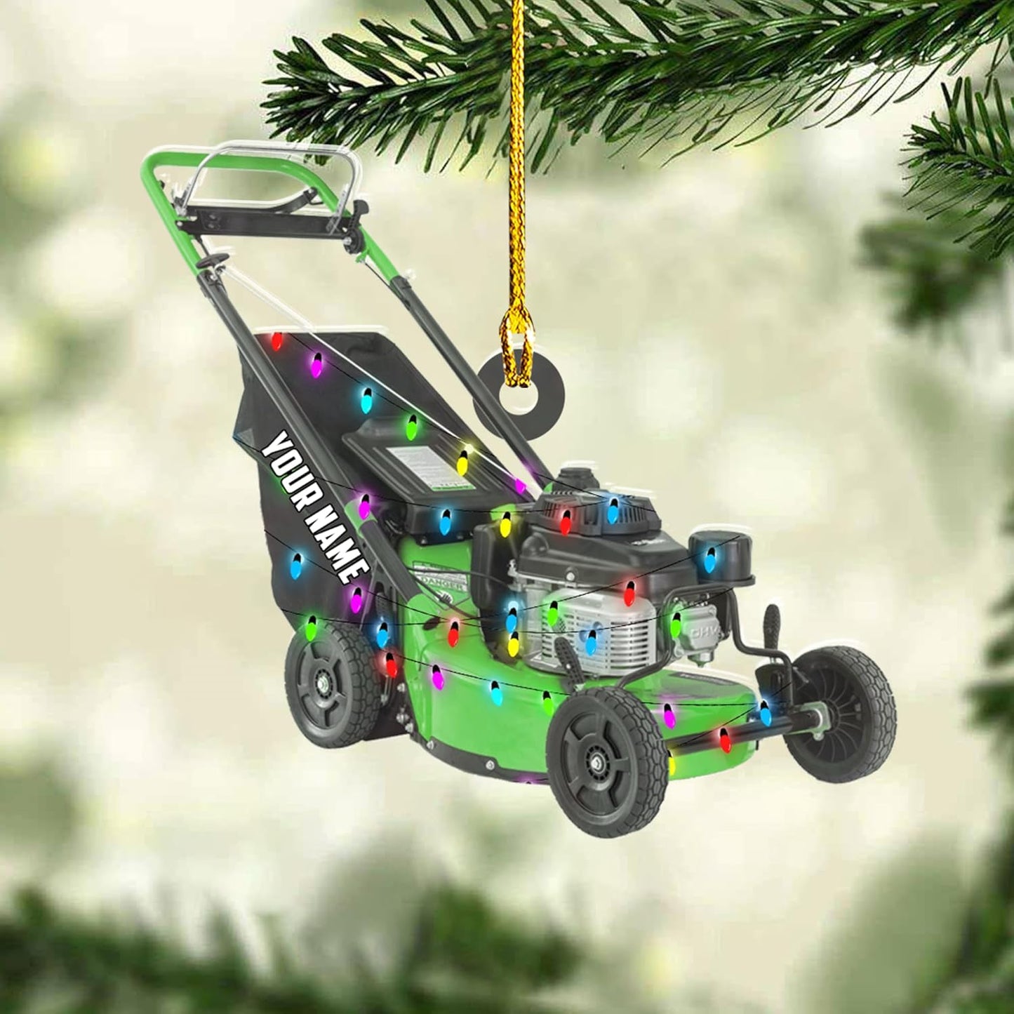 Personalized Lawn Mower Christmas Ornament | Custom Lawn Care Holiday Tree Decoration for Gardeners & Landscapers TG92