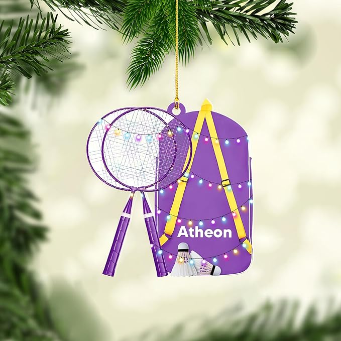 Custom Christmas Gift for Badminton Players, Sports Lovers Badminton Ornament LL15