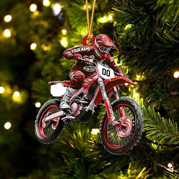 Personalized Dirt Bike Christmas Ornaments 2025 Custom Motocross Ornament Dirt bike Christmas Ornament N11