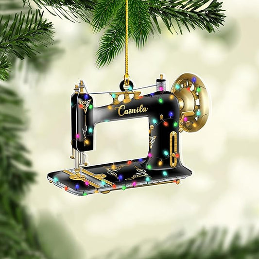 Custom Sewing Machine Ornament - Christmas Ornament Gift for Sewing Lovers LL33