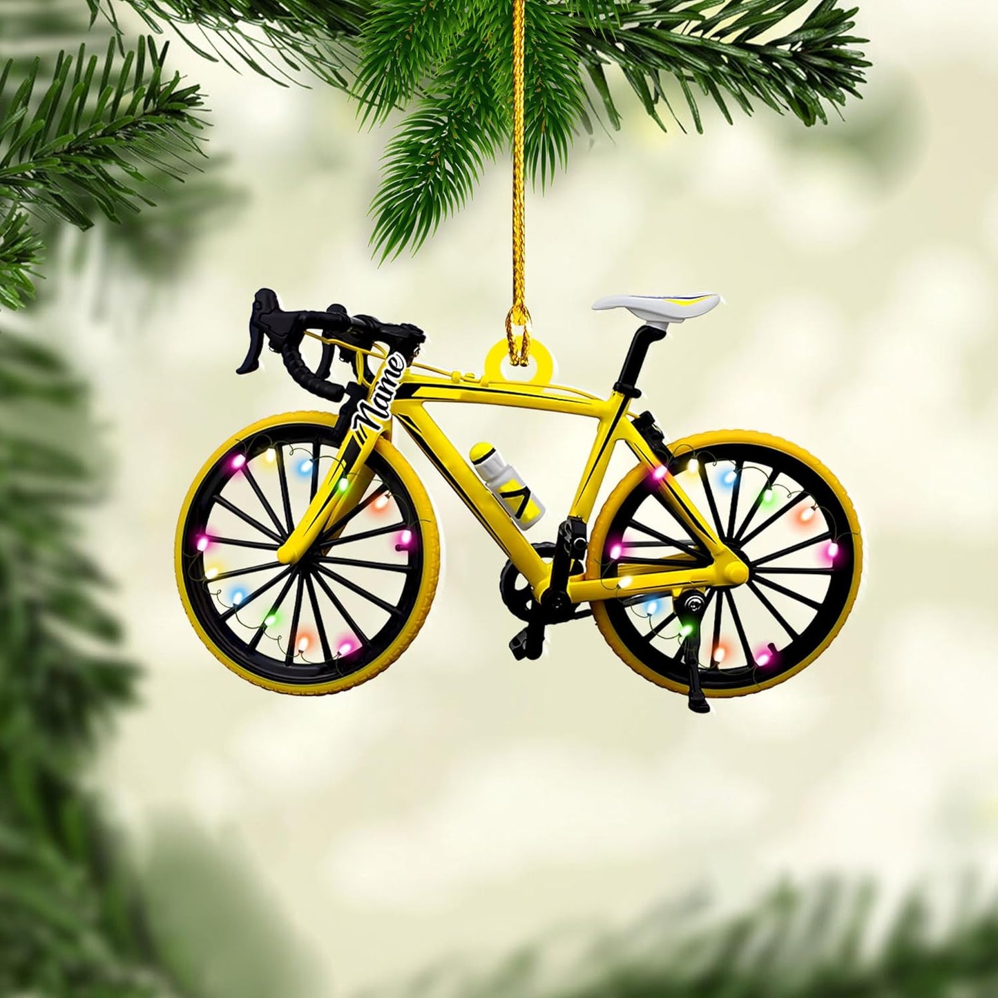 Custom Name Cycling Acrylic Ornament – Personalized Bike Gift, Christmas Tree Keepsake for Cycling Enthusiasts TC17