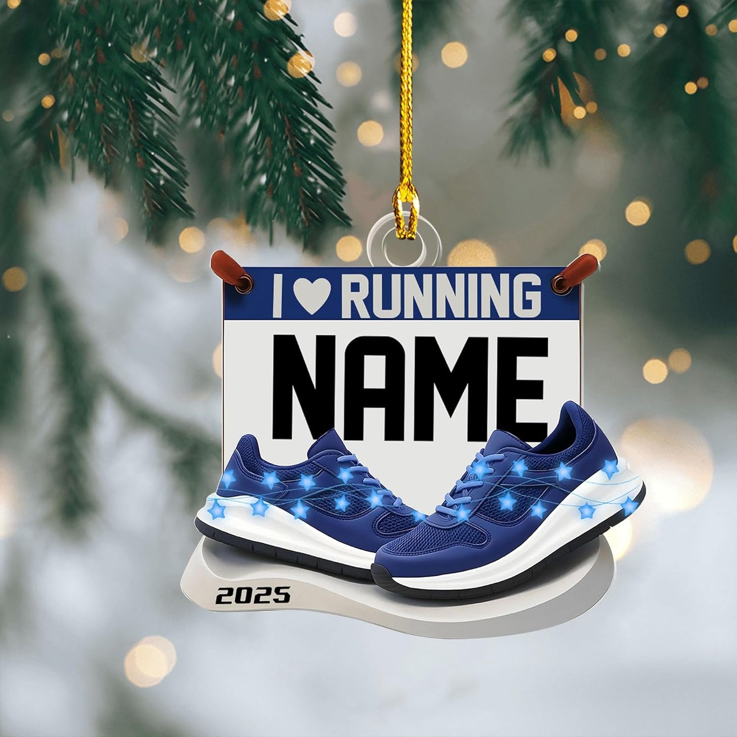 Personalized Running Ornament – Custom Marathon Acrylic Ornament, Runner Christmas Gift, Race Finisher Decoration TM5